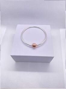 2 pièces Bracelet pendentif à tête ronde en bouton de mode pour femmes, os de serpent, convient pour un assortiment quotidien, cadeau de vacances parfait pour les femmes