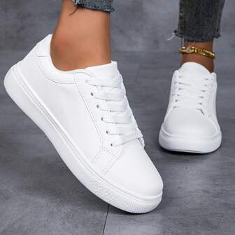 Women's Niche Soft-Sole Versatile Summer Breathable Comfortable Non-Tiring Low-Top Casual Sports Shoes, Ins-Style White Sneakers, Anti-Slip & Durable