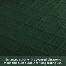 Juego de edredón verde esmeralda, colcha ligera, tamaño King, diseño de diamante ultrasónico, colcha de microfibra suave para todas las estaciones, estilo moderno, juego de funda de cama de 3 piezas - Verde esmeralda-diamante - Ver 5