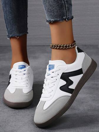 Women's Vintage-Style Casual Athletic Sports Flat Skateboard Shoes, Comfortable, Fashionable, Versatile,