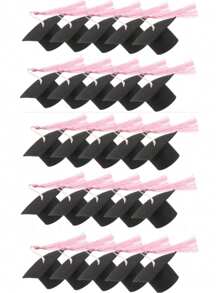 6/12/25 Stück kleiner Doktorhut mit Quasten, Filz Weinflasche Deko, Mini Abschlusskappe für Graduationsfeier Dekorationen