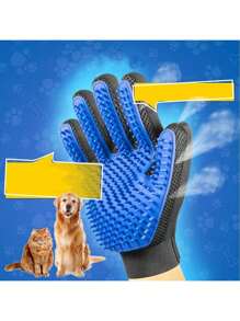 1 Pair Pet Grooming Gloves - Gentle De-Shedding Brush, Suitable For Dogs & Cats - Massage Stimulates Circulation - Easy To Use And Clean