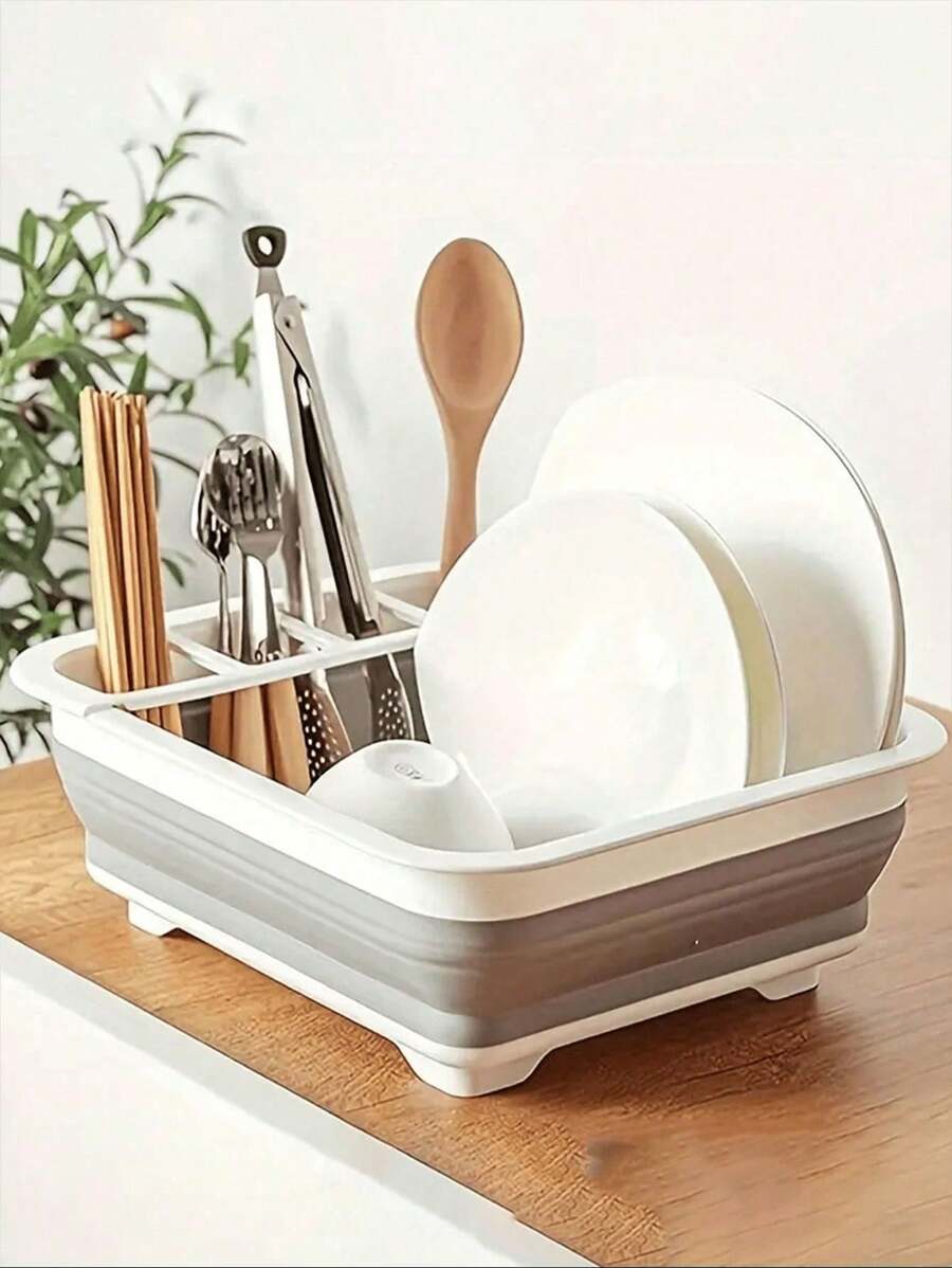 Rejilla plegable para escurrir platos, portátil, organizador de vajilla para cocina, caravana, campistas, remolque, ahorro de espacio para cocina