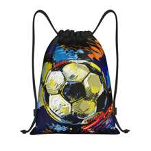 Geantă cu șnur cu model distractiv pentru copii - Adolescenți Sport Sală de gimnastică Înot Călătorie Muncă Drumeții Geantă de zi, ușoară, design drăguț Baschet, imprimeu fotbal - Perfect pentru școală, sport, călătorie și depozitare jucării