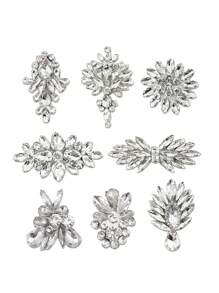 Handmade Crystal Water Drop Decor Cloth Patch, Small Size For DIY Clothes, Shoes, Bags Embellishment