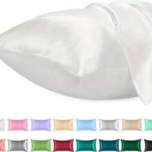 1 funda de almohada de satén para el cabello similar a fundas de almohada de seda para la piel, fundas de almohada suaves y sedosas, regalos para ella o él PJ1S - Marina de - Ver 10