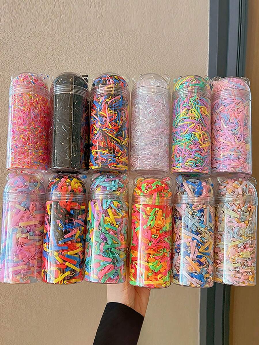 1800/2000个一次性发圈,女士时尚可爱款,多种颜色,粗细款式可选,适合日常使用和送礼。马尾辫发圈、发绳、橡皮筋、发圈、发饰、发饰、发圈、发饰、发带 - 彩色 - 查看 1