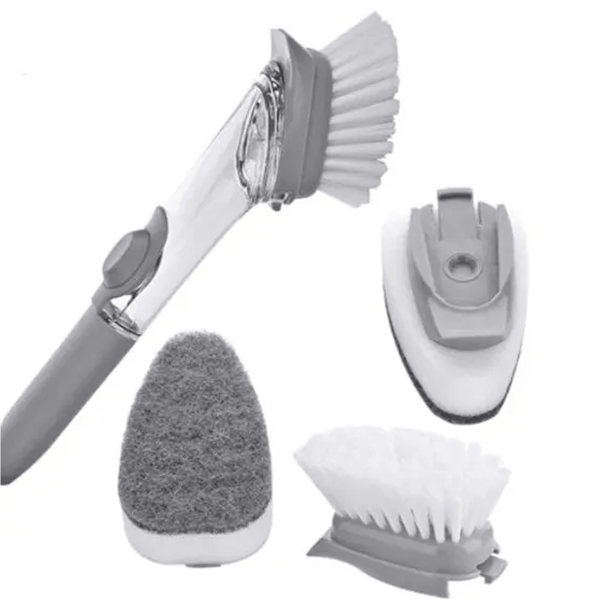 Escova de Limpeza 2 em 1 com Dispenser Para Detergente