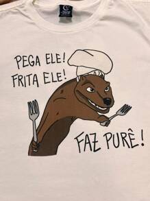 Camiseta Frita Ele, Faz Purê - Creme