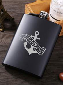 1pc Custom Portable Hip Flask Set, Personalized Engraving Name Date Flask For Men, Customized Liquor Flask, Multi-Functional, Adjustable, Reusable, Ornamental, Easy To Clean, Cute, Comfortable, Stylish, Soft, Adorable, High-Quality, Modern, Colorful, Custom, Personalized, Unique, Ideal Gifts For Him, Ideal Gifts For Her, Her, Girlfriend, Dad, Boyfriend, Family, Mom, Friends, Son, Daughter, Kitchen, Dining Room, Bathroom, Living Room, Bedroom, School, Office, Tea Room, Home, Garden,Delicate Romance