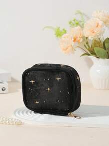 1pc Simple Star-Shaped Cosmetic Bag, Portable Multifunctional Coin Pouch, Women's Accessory Organizer Makeup Travel Toiletry Organizer Essentials Gifts Storage Zipper Accessories Nail