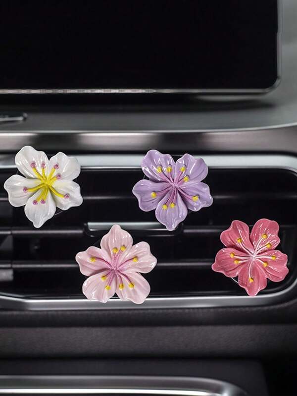 2pcs Beautiful Peach Blossom Car Air Conditioning Vent Decoration