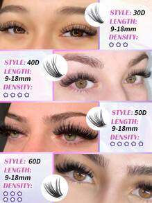 MAGEFY 800 Clusters Diy Individual False Eyelashes, Eyelash Extensions, Long-Lasting,Manga Lashes Fish Tail Comic Eyelashes,D Curl,30D+40D+50D+60D 9-18mm Mixth Length,Cat Eye Lashes,Wispy Lashes&Natural Look&Extra Thick&Dense&Dramatic Volume&Ultra Soft&Super Light Cluster False Eyelash,Portable,Hardcore High-Quality Apricot Color Packaging Box, For Family,Hotel,High Toughness Travel,Individual Eyelashes,For Women Eyes,Birthday's Gift