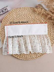 1 双/优雅蕾丝荷叶边可拆卸袖套 - 女式涤纶缀饰手腕袖口，无弹性纯色假袖，适合连衣裙和毛衣，韩国编织工艺，无羽毛，适合外出 - 彩色 - 查看 6