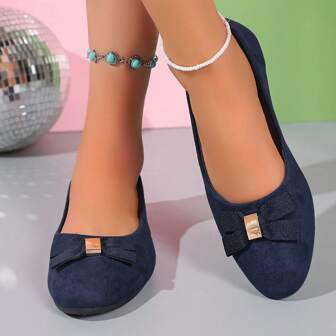 OFFWIND Dames vierkante neus casual loafers, vlinder decor zachte onderkant leren flats, lente nieuwe veelzijdige werk woon-werk schoenen, comfortabel en handig