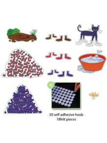 BELLKIDS 11 件/套(棕熊,棕熊,你看到了什么?)毛毡故事套装,讲故事表演道具,蒙特梭利玩具,感官认知,阅读游戏,毛毡玩具,适用于课堂,家庭,亲子互动道具,学生教具 - 彩色 - 查看 15