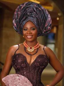 1 件女士传统精致印花头巾/头巾，适合作为婚礼、节日、长袍、头巾的礼物 - 彩色 - 查看 13