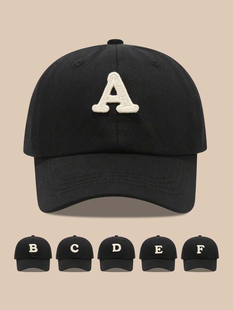 1 Pieza Gorra de béisbol con estampa de 26 letras para mujer/hombre, sombrero para protección solar para uso diario al aire libre, protección UV - Corona soluble en agua - Añade 8