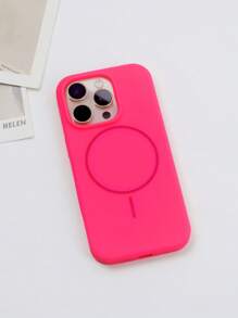 液态硅胶磁性手机壳适用于 16 Pro Max 防水防震防摔防刮 - 玫紅色 - 查看 6