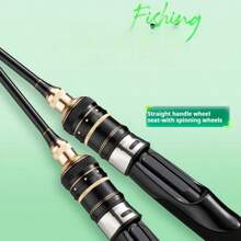 New Model Metal Tube Missile Micro Fishing Rod, Two Sections Rigid Handle Lure Rod For Freshwater Long Distance Casting - Black - View 2