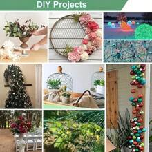 1卷铁丝鸡笼网卷，用于植物保护和DIY花卉工艺品 - 用于家庭和花园装饰的多用途围栏网，易切花支撑网格。塑料涂层铁丝，艺术用品，插花和婚礼装饰 - 彩色 - 查看 5