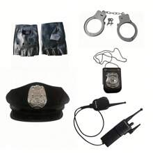 Police Costume Accessories Set, Police Uniform Role-Playing Costume, Party Decoration, Photo Props Prom