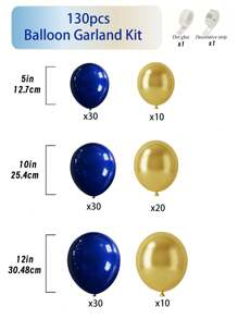 皇家蓝和金色婚礼气球优雅蓝宝石和香槟色装饰奢华新娘派对用品波西米亚风仪式背景套件、房间装饰、气球 Graland 套件 - 彩色 - 查看 6