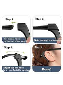 6 stuks siliconen brilhouder, antislip sportbrilstabilisator, siliconen antislip oorclips geschikt voor leesbrillen, zonnebrillen, sportbrillen