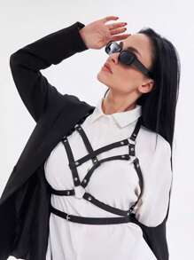 Women Sexy Bondage Harness Belt Bdms Cage Chest Harness Leather Lingerie Body Harness Fetish Clothing Gothic Exotic Accessories