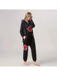Pijama De Akatsuki Cloud  Unisex,cosplay - Negro - Ver 2