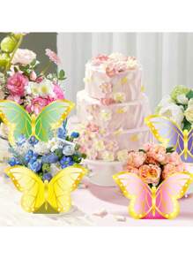 Set de 12 cajas de regalo con diseño de mariposa, decoración de mesa para boda, decoración central para fiestas, meriendas, Día de San Valentín, Día de la Madre (colores aleatorios)