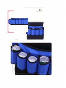 1pc Beer Belt Holster, Beer Soda Bottle Holder Belts, Drink Can Holder, Adjustable Waist Pack Bag, Holds 6 Cans, Perfect For Parties, Picnics, Hiking - Blue - View 2