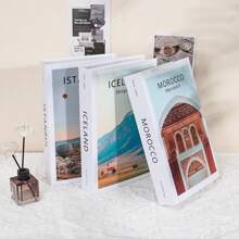 3/2/1 pieza Decoración de libro falso. Estilo de hogar de moda, nombre de ciudad internacional y construcción reconocida - Inspirado por diseñadores, cartón duro (no se puede abrir). Decoración ideal para sala de estar, decoración de escritorio y decoración de pared. Adecuado para muchos escenarios (decoración de habitación, decoración del hogar, decoración de dormitorio, decoración de sala de estar, decoración de oficina, decoración de baño / decoración de escritorio, gabinete de TV, lobby, estantería). Varios regalos festivos.