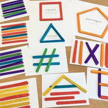 50 支冰棒棍、DIY 手工工艺品用品、建筑模型、彩色小木条、木棒、木棍