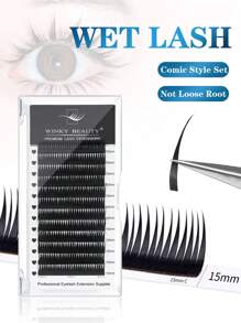 Winky Beauty Nass aussehende Wimpernbüschel Wimpernverlängerung 12 Reihen A-Form Cosplay Manga Wispy Teufel Spitzen Büschel Weiche Streifen Wimpern Nerz Flauschig Einzeln Russisches Volumen Natürliche Vorgefertigte Fächer Falsche Wimpern Zubehör Make-up Tools für Wimpernkünstler Beauty Salon Halloween 0,07 mm D-Locken 8-15 mm