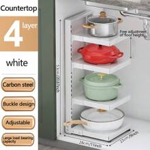 One Pot Rack, Expandable Pot Storage Rack, Large Capacity Pot Lid Storage Rack, Used For Storing Pot Lids, Pots, Enamel Pots And Cutting Boards, Kitchen Supplies, Kitchen Organizers And Storage