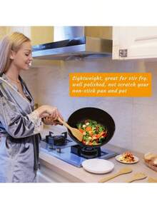 Bamboo Kitchen Utensils, 6 Pcs Nonstick Spatula Tools With Handles, Heat Resistant Spatula Set, Non-Stick Cooking Utensil, Premium Wooden Spoon Sets