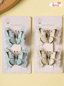 2/4 件优雅蝴蝶发夹 – 维多利亚风格的发饰