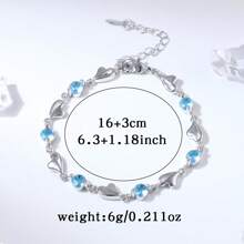 Bransoletka damska z cyrkonii w kształcie serca w kształcie oceanu ze srebra próby 925, wyjątkowy design i modna biżuteria na lato