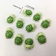 10pcs Cute Cartoon Sea Turtle Charms, Exquisite Resin Animal Pendants, Suitable For Making Keychain And Earrings Jewelry Accessories, Turtles, Green - Pendants - View 5