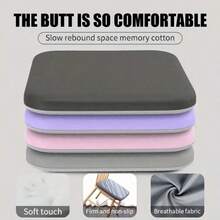 1pc Home Seat Cushion, Anti-Slip Comfortable Chair Pad With Memory Foam, Removable & Washable, Suitable For Office Chairs And Dining Chairs - 13.8x13.8x1.4 Inches