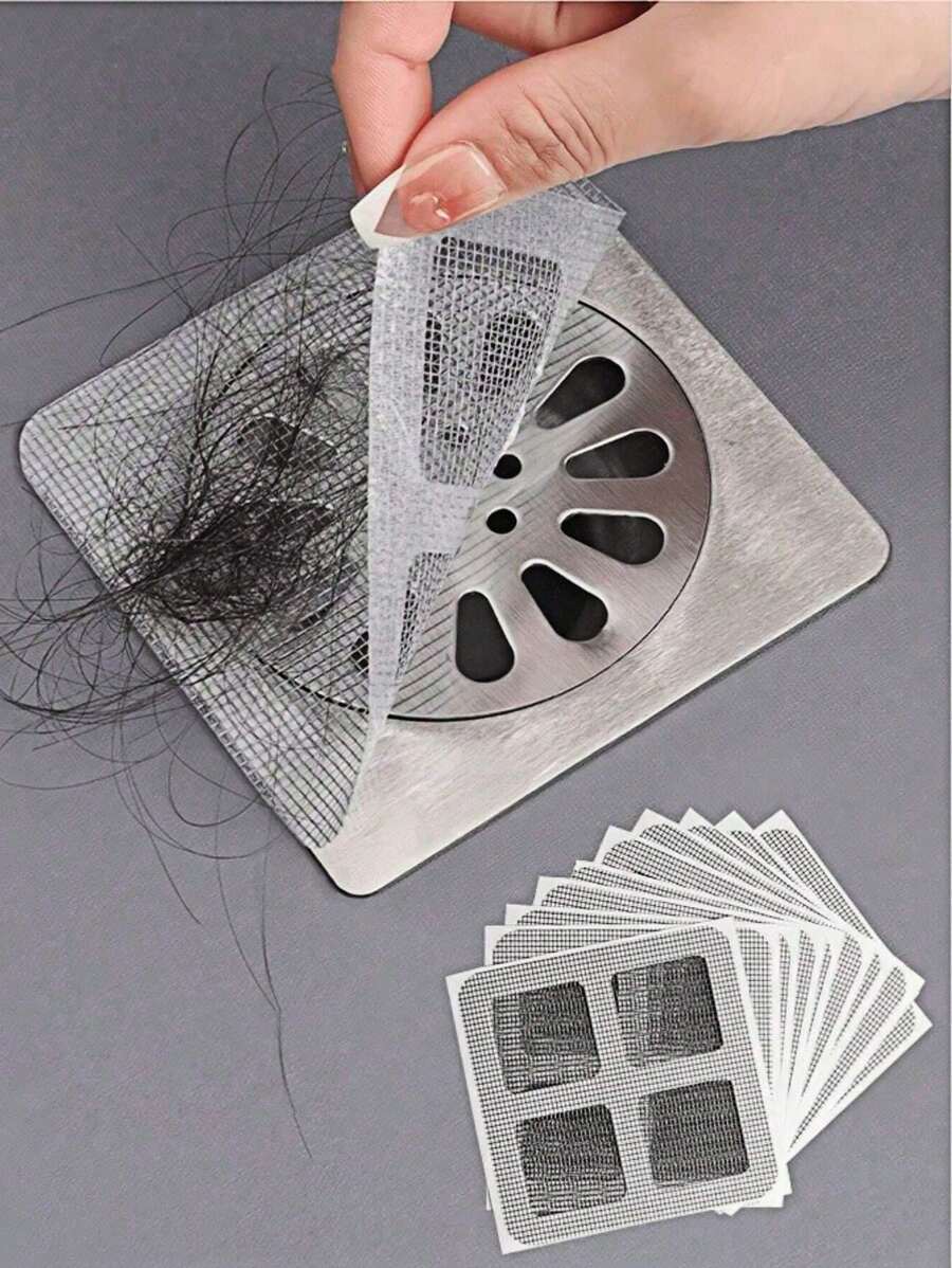 50pcs Anti-Clogging Drain Filter, Hair Catcher For Shower And Bathtub, Easy Install Drain Filters Stickers, Disposable Drain Cover For Kitchen Sink And Laundry Room, Effectively Block Hair And Prevent Bugs Home Bathroom Decor Fall Decor Back To School - Multicolor - View 1