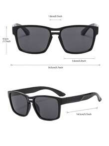 1pc Men's Square Double-Bridge Thick Frame Classic Personalized Stylish Retro Casual Daily Polarized Fashion Fashion Glasses