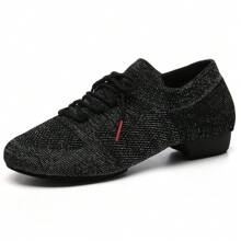 Zapatos de baile negros para mujer, zapatos de salsa y jazz, zapatos de baile moderno para adultos y niñas, suela blanda, transpirables, zapatos de baile de salón profesionales para práctica