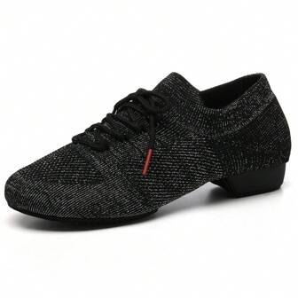 黑色女式莎莎爵士舞鞋女孩成人现代舞鞋软底透气专业交谊舞练习舞鞋