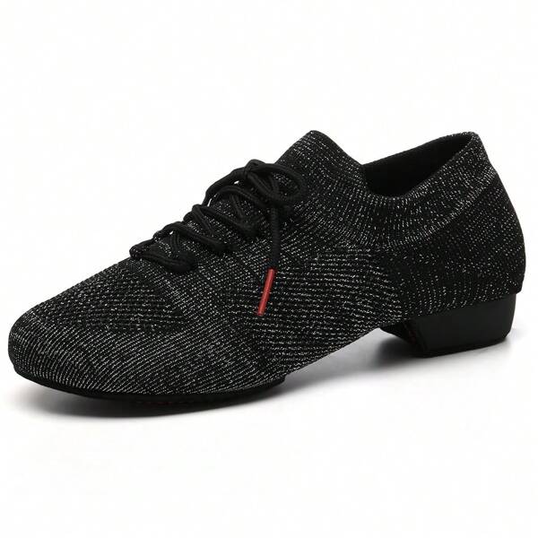 Zapatos de baile negros para mujer, zapatos de salsa y jazz, zapatos de baile moderno para adultos y niñas, suela blanda, transpirables, zapatos de baile de salón profesionales para práctica