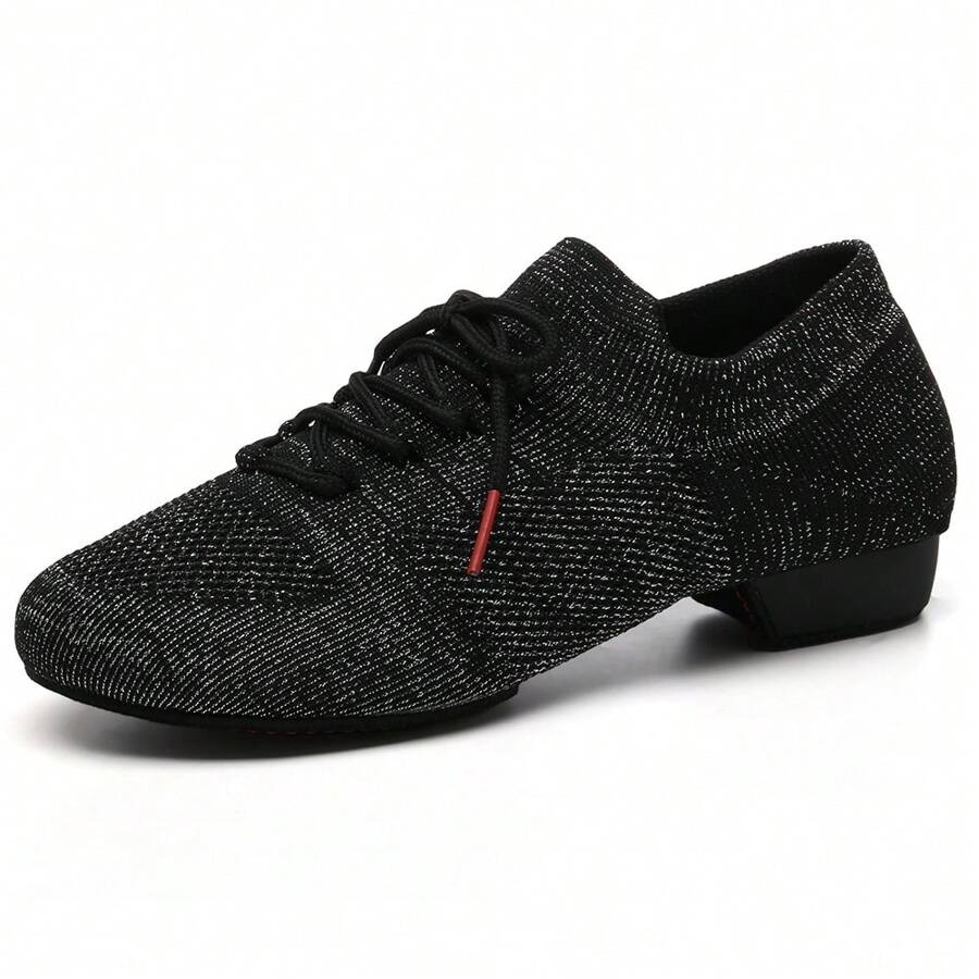 Zapatos de baile negros para mujer, zapatos de salsa y jazz, zapatos de baile moderno para adultos y niñas, suela blanda, transpirables, zapatos de baile de salón profesionales para práctica