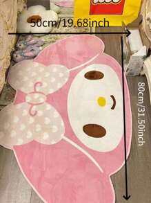Sanrio Melody Hello Kitty Teppich, Schlafzimmer Teppich, Wohnzimmer Plüsch Weicher Niedlicher Teppich, Cartoon Heim Dekoration Familienmuster Teppich, rutschfeste Matte für Bürostuhl, Geschenke für Geburtstag, Abschluss, Schule, Reise, Reiseaccessoires, Heimessentials, Handtuch, Hautpflege