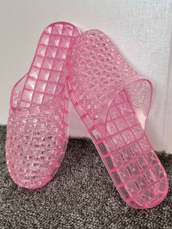 Women's Summer Fashion Closed Toe Slide Sandals, Comfortable Slip On, Casual Beach Resort Style, Breathable Mesh, Non-Slip, Elegant Indoor/Outdoor Flat Shoes