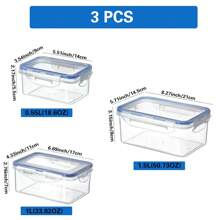 Set de 3/4/6 piezas de recipientes de almacenamiento de alimentos a prueba de fugas, con capacidad de hasta 84 onzas, con tapas herméticas, aptos para microondas, reutilizables, rectangulares, para preparación de comidas y organización de la cocina